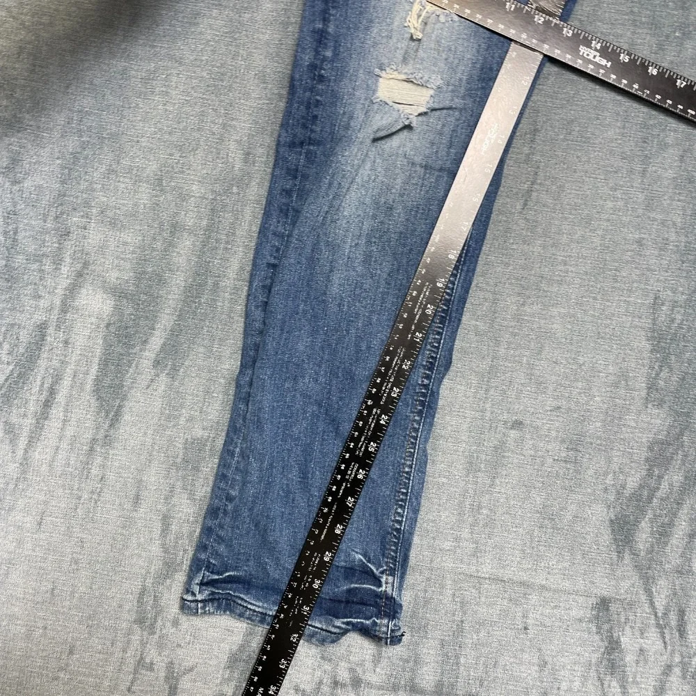 Vintage Buffalo Ash X Jeans Mens 36x32 Blue Denim Stretch Distressed Slim Fit